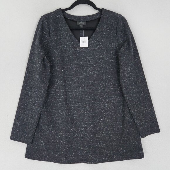 J Jill Shirt Womens Small Gray Long Sleeve Pullover V Neck Wearever Tunic NEW - Picture 1 of 10